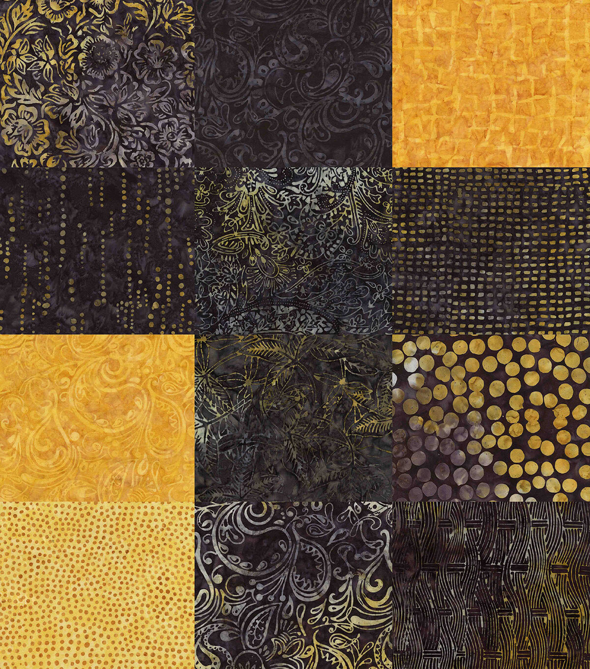 18 x 22 Hi Fashion Batik Honeybee Cotton Fabric Quarter Bundles 12pc - Image 3