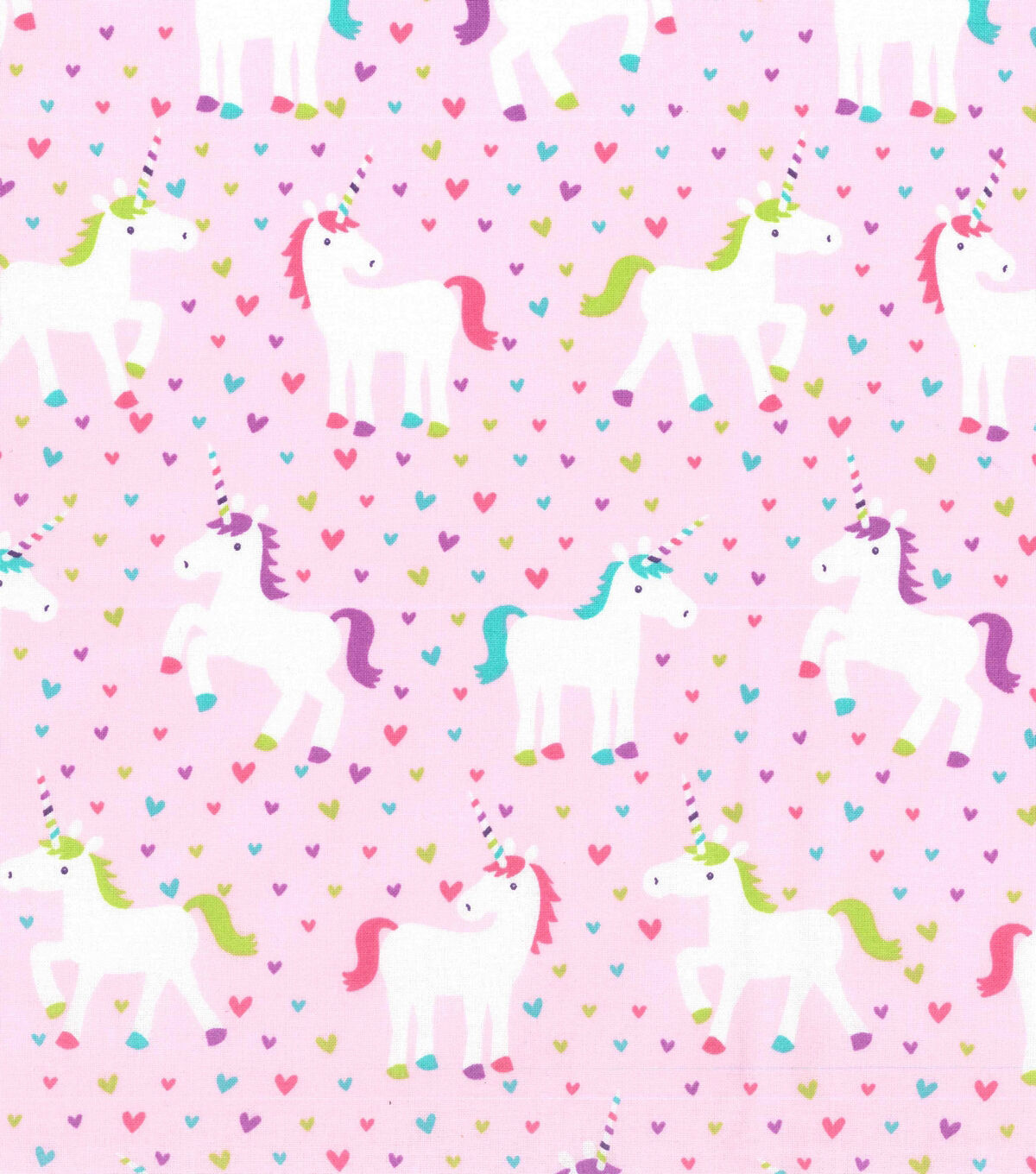 Novelty Cotton Fabric 43 Unicorns Hearts