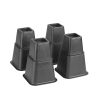Simplify 8 Black Adjustable Bed Risers 8pk