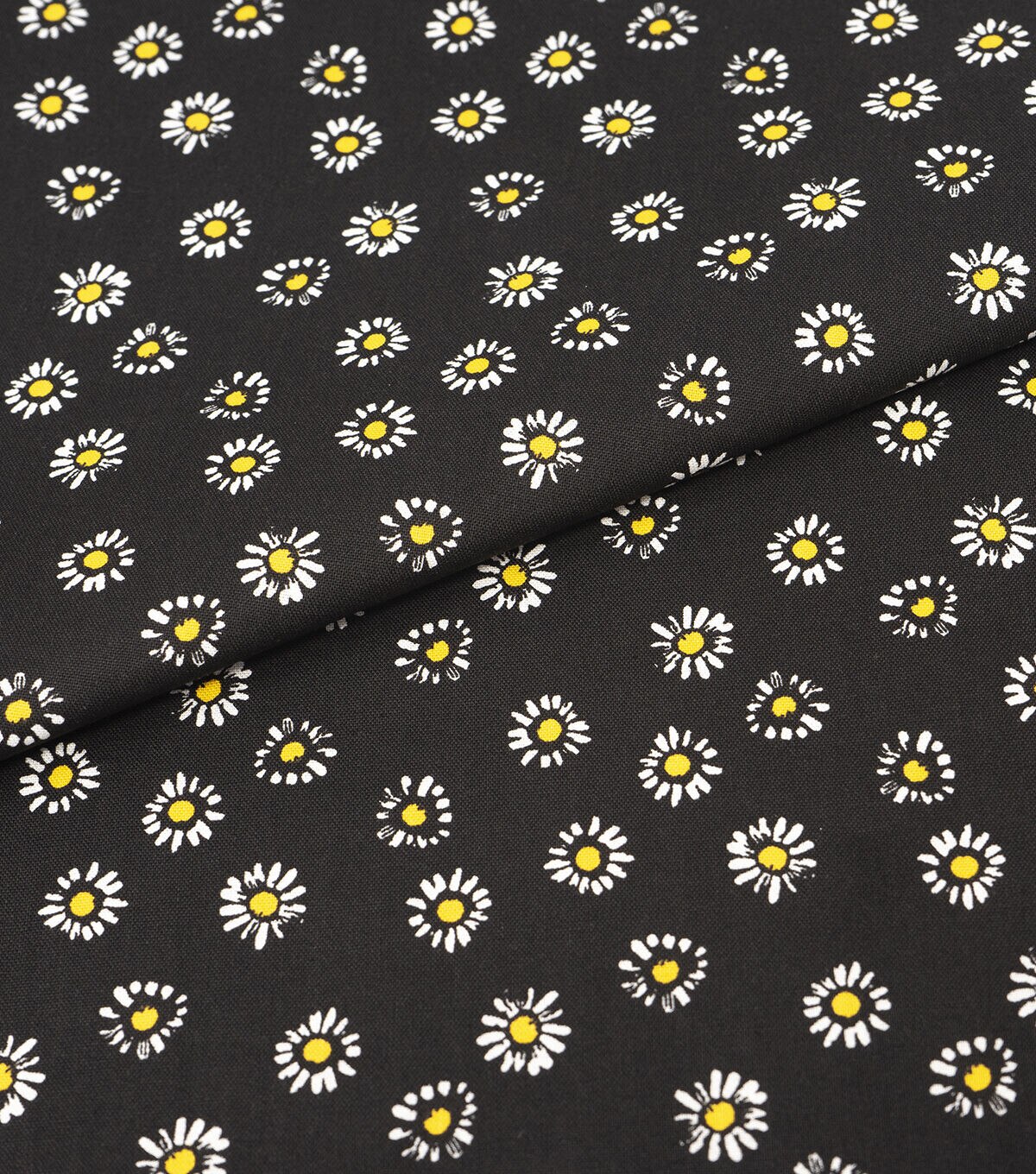 Daisies on Black Cotton Fabric by Keepsake Calico - Image 2
