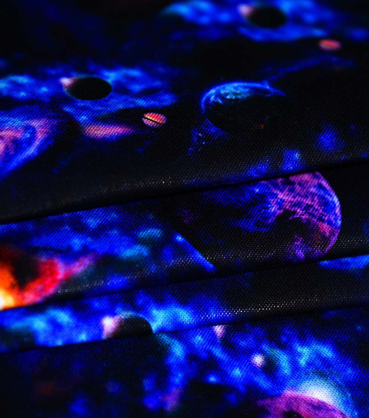 Planets in Space on Black Novelty Cotton Fabric - Image 3