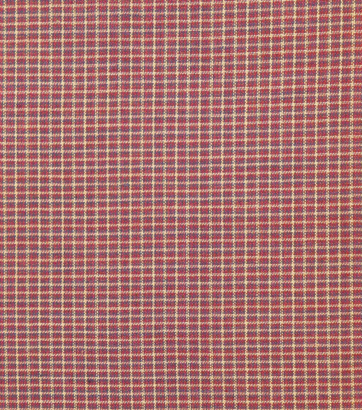 Red Navy Tattersall Yarn Dyed Patriotic Cotton Fabric