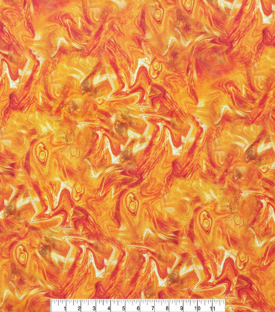 Orange Oil Slick Quilt Cotton Fabric by Keepsake Calico - Image 2