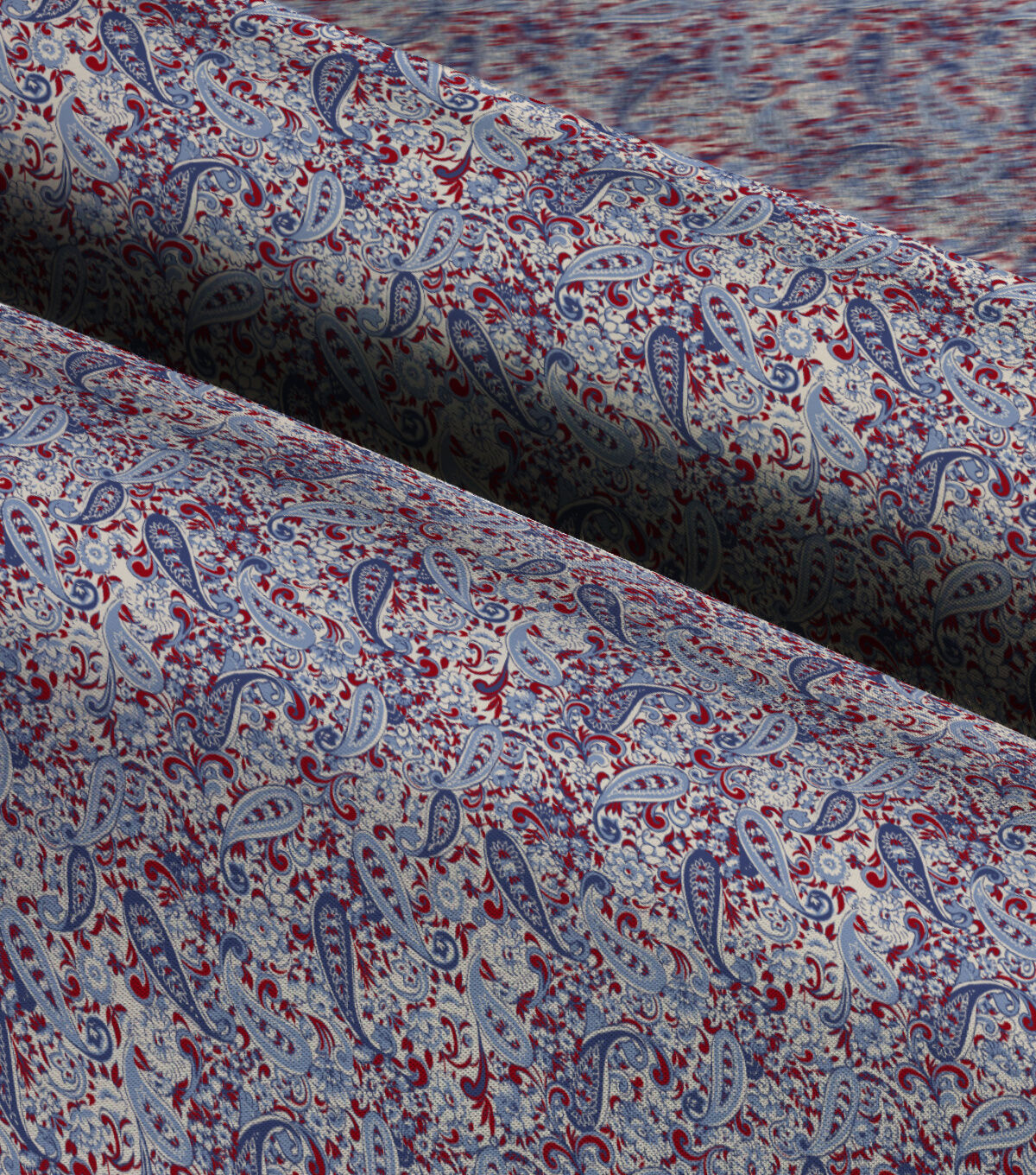 Springs Creative Blue Red Paisley Cotton Fabric by Keepsake Calico - Image 3