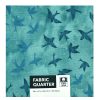18 x 21 Teal Tonal Birds Cotton Fabric Quarter 1pc by Keepsake Calico