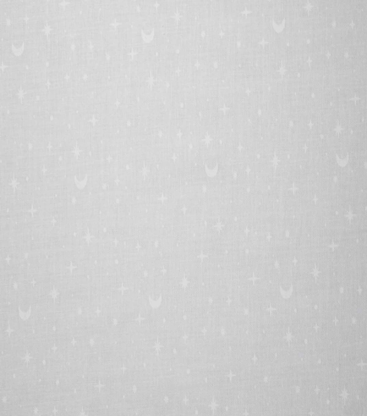 Stars Moons on White Cotton Fabric by Quilter s Showcase