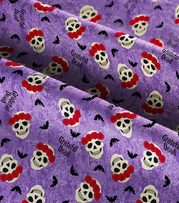 Grateful Dead Halloween Rose Skull Cotton Fabric - Image 3
