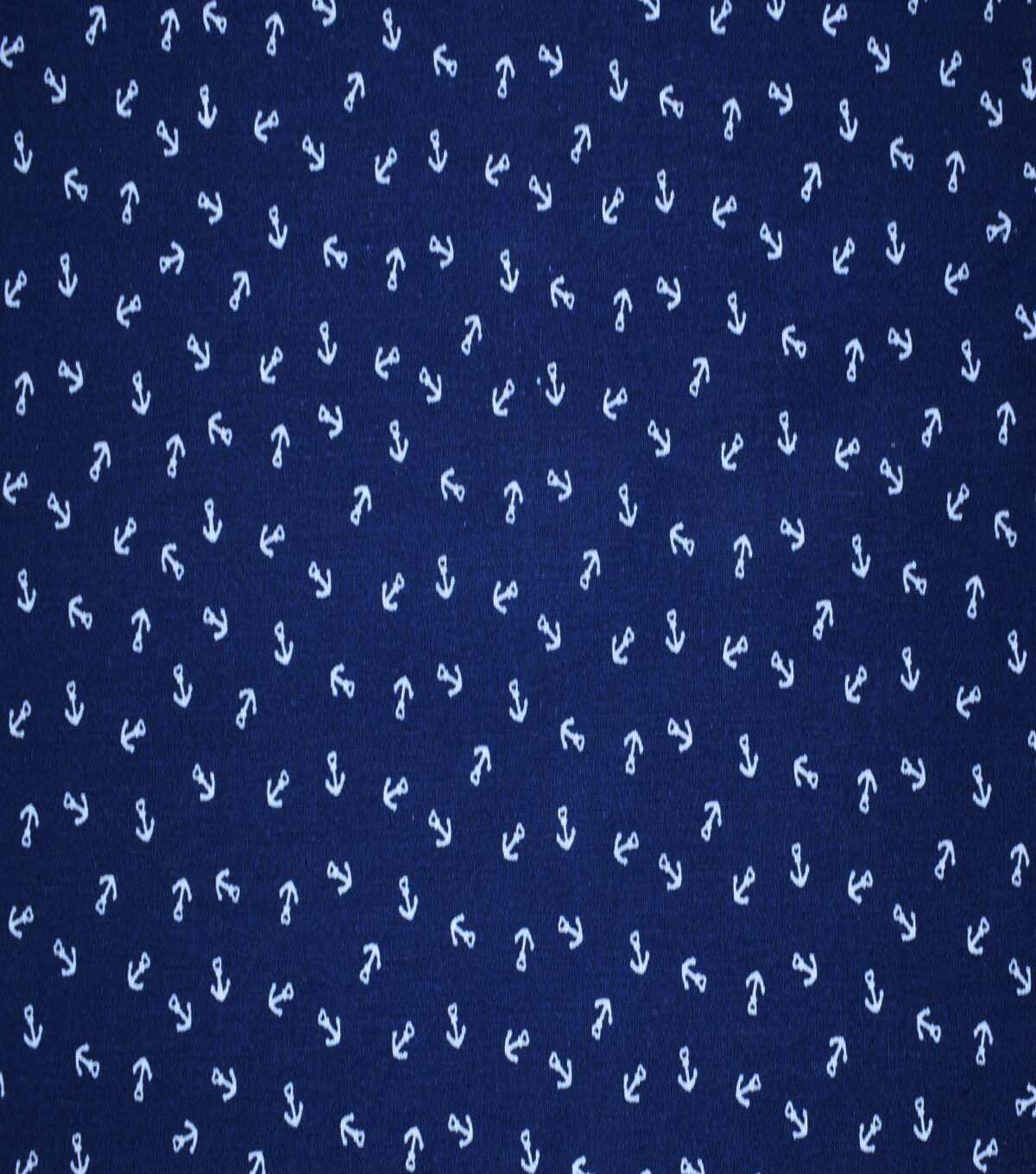 Nautical Anchors on Blue Cotton Fabric by Quilter s Showcase