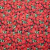 Picked Strawberries On Black Novelty Cotton Fabric