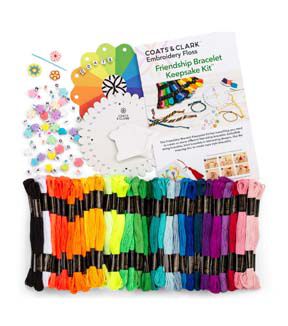 Coats Clark 25ct Friendship Bracelet Keepsake Embroidery Kit
