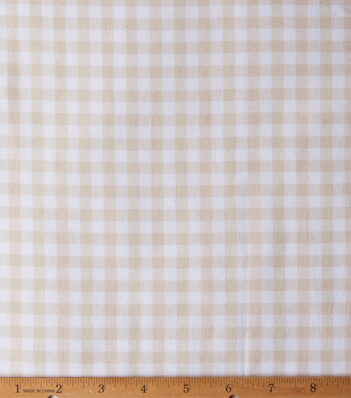 Eddie Bauer Cream Gingham Check Yarn Dyed Cotton Fabric - Image 3