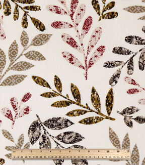 18 x 20 Leaves on Cream Cotton Fabric Quarter 1pc by Keepsake Calico - Image 3