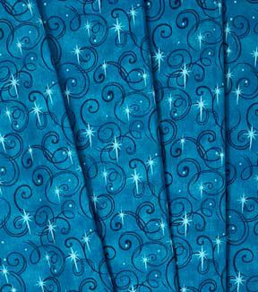 Fabric Traditions Swirls on Turquoise Cotton Fabric by Keepsake Calico - Image 3