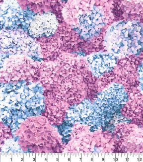 Fabric Traditions Pink Blue Hydrangeas Premium Cotton Fabric - Image 2
