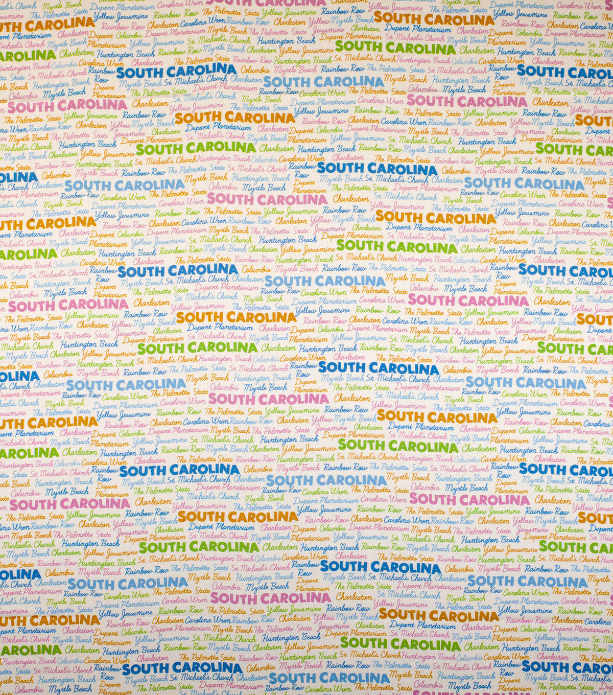 South Carolina Cotton Fabric Tossed Words - Image 2