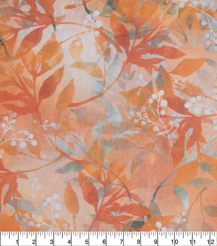 Orange Leaves Quilt Cotton Fabric by Keepsake Calico - Image 2