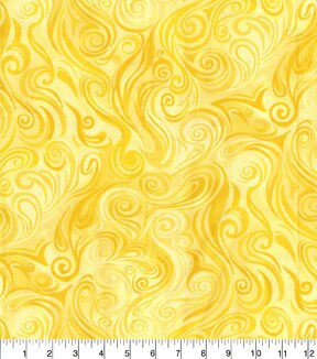Yellow Bold Swirls Cotton Fabric by Keepsake Calico - Image 2