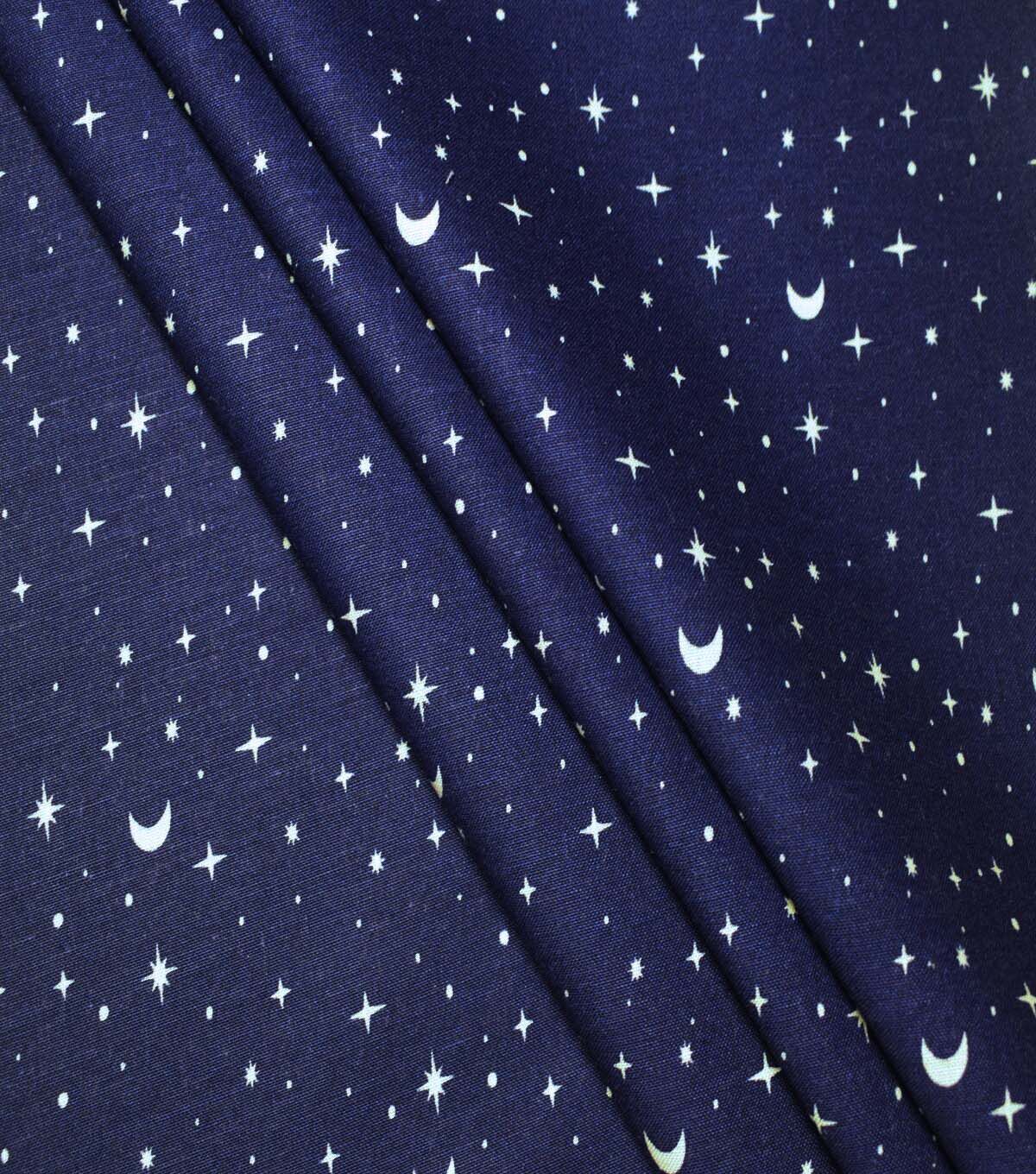 Stars Moons on Navy Cotton Fabric by Quilter s Showcase - Image 3