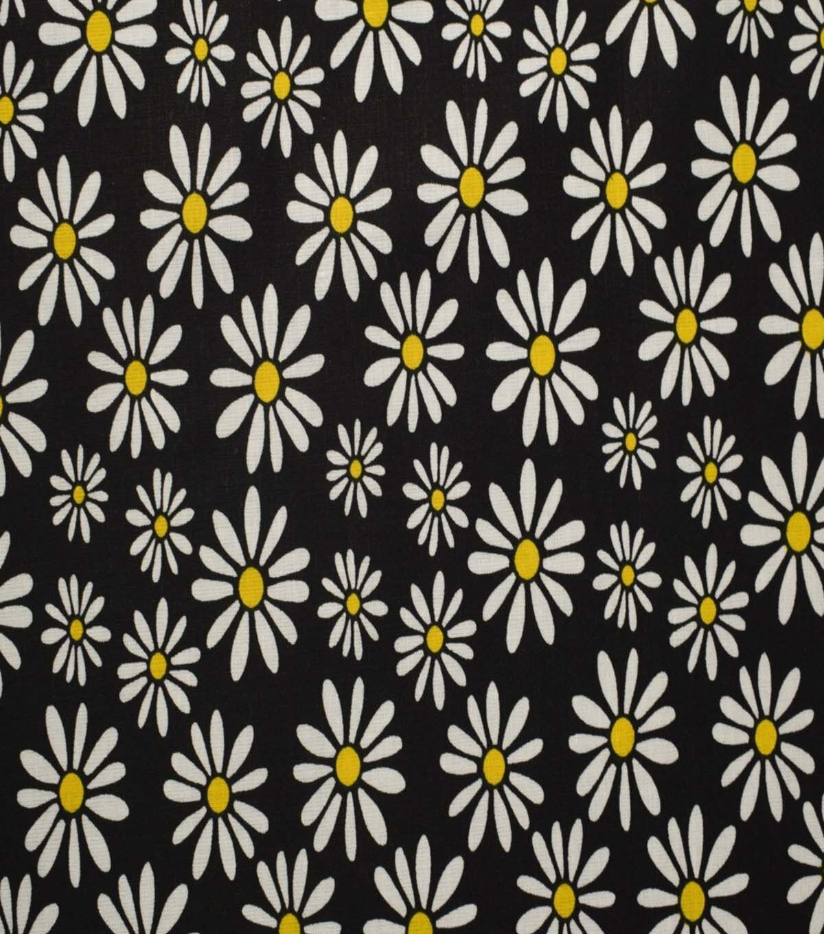Floral on Black Cotton Fabric by Quilter s Showcase