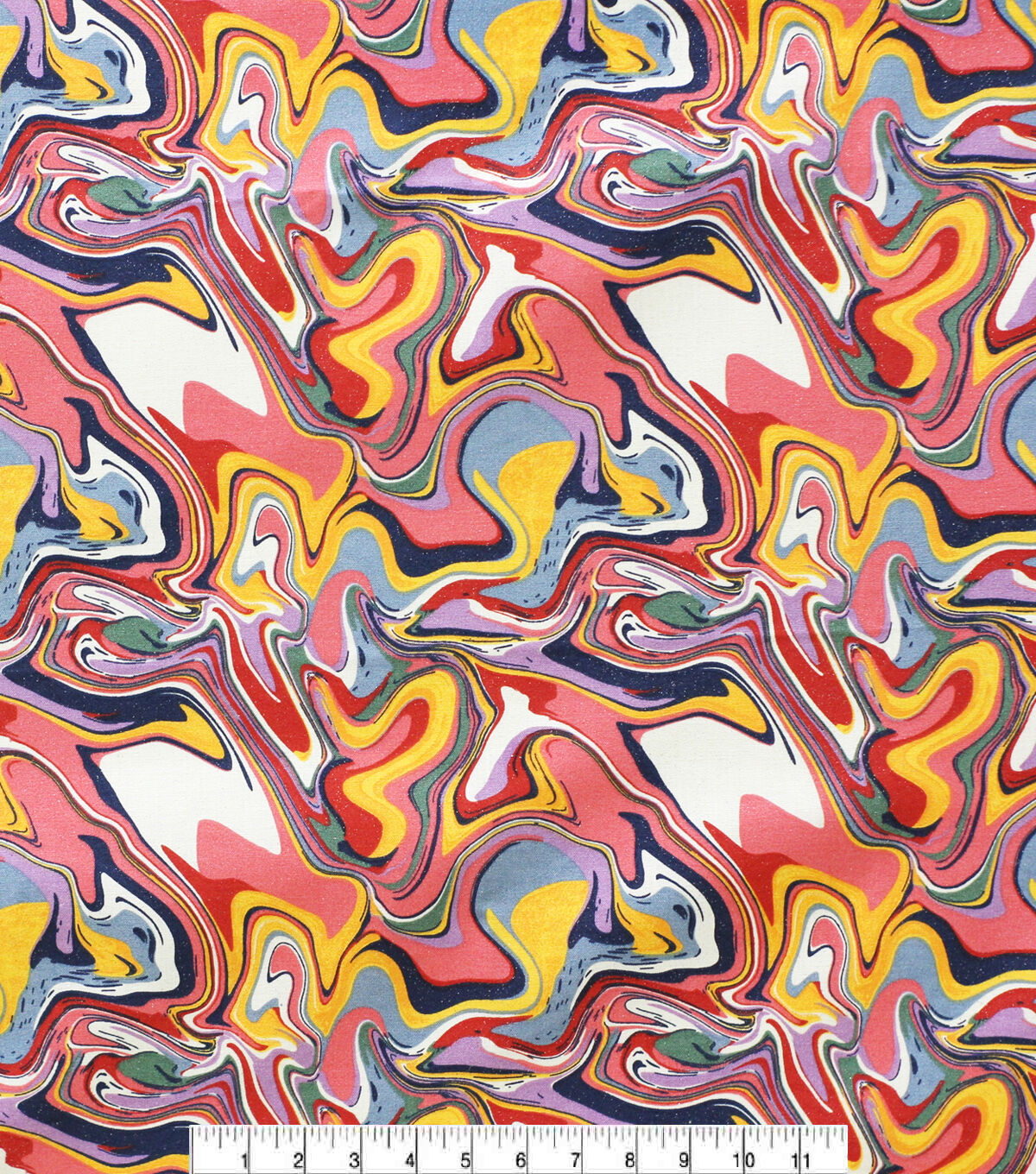 70s Multicolor Marble Quilt Glitter Cotton Fabric by Keepsake Calico - Image 2