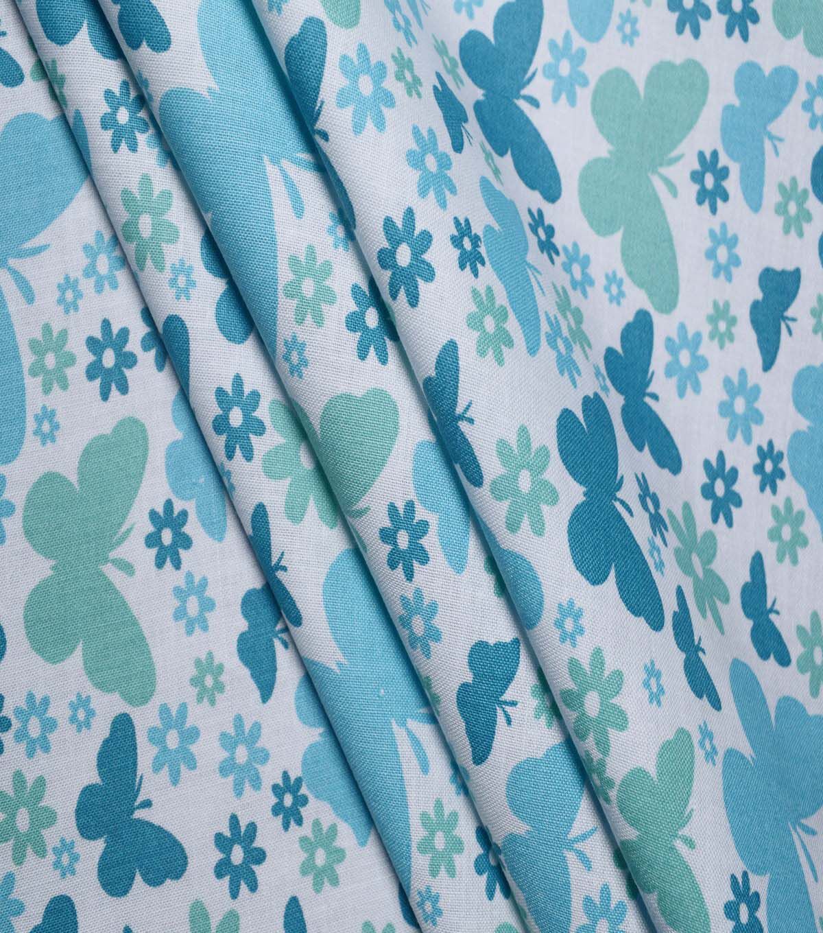 Butterflies on Teal Cotton Fabric by Quilter s Showcase - Image 3