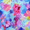 Blue Painted Floral Premium Cotton Fabric