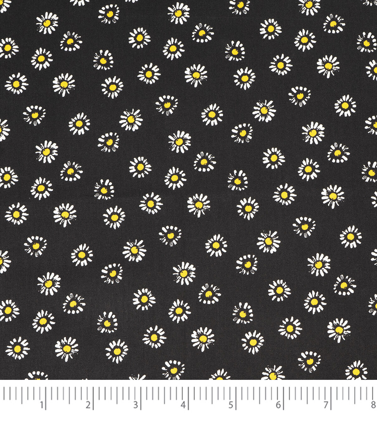 Daisies on Black Cotton Fabric by Keepsake Calico - Image 3