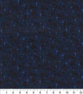 Fabric Traditions Swirls on Navy Cotton Fabric by Keepsake Calico - Image 2
