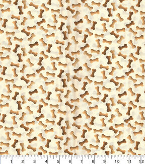 Dog Bones on Cream Novelty Cotton Fabric - Image 2