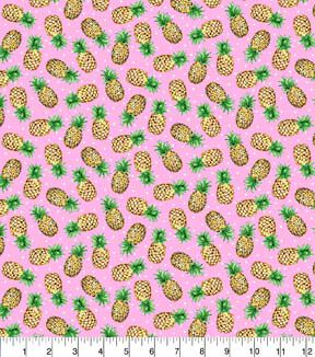 Fabric Traditions Pineapples on Pink Novelty Cotton Fabric - Image 2