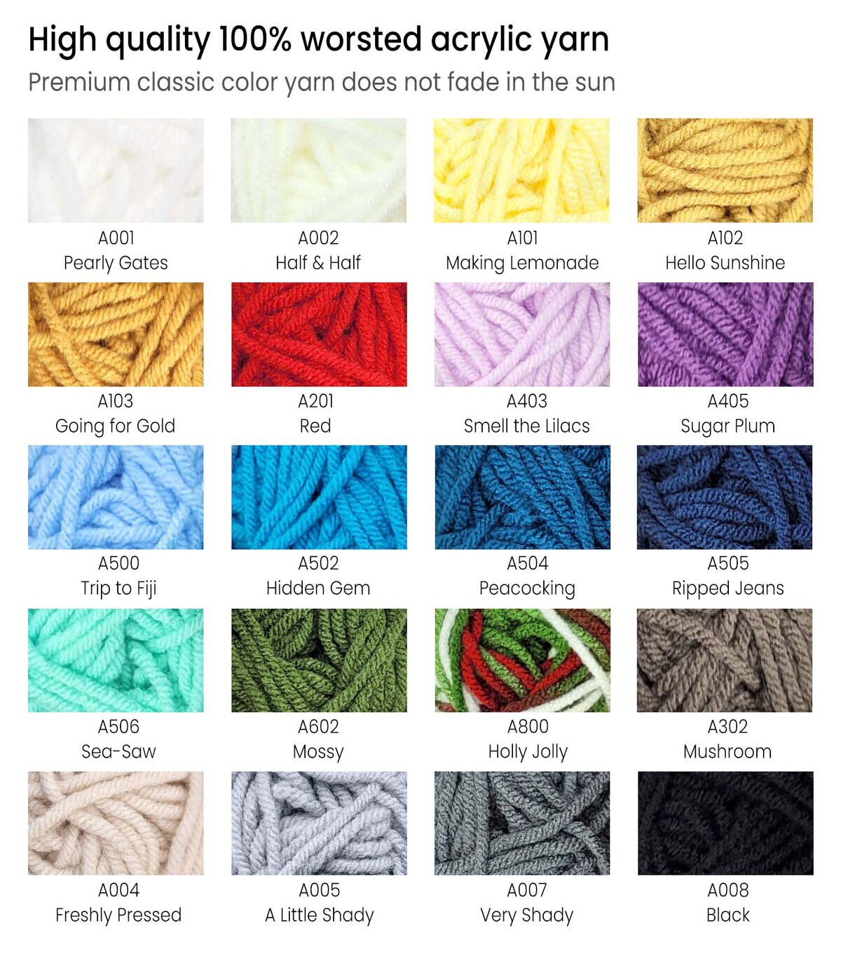Arteza Classic Colors Premium Worsted Acrylic Yarn 20 Bundle - Image 2