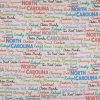 North Carolina Cotton Fabric Tossed Words