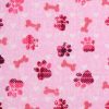 Novelty Cotton Fabric 43 Pink Paw Prints