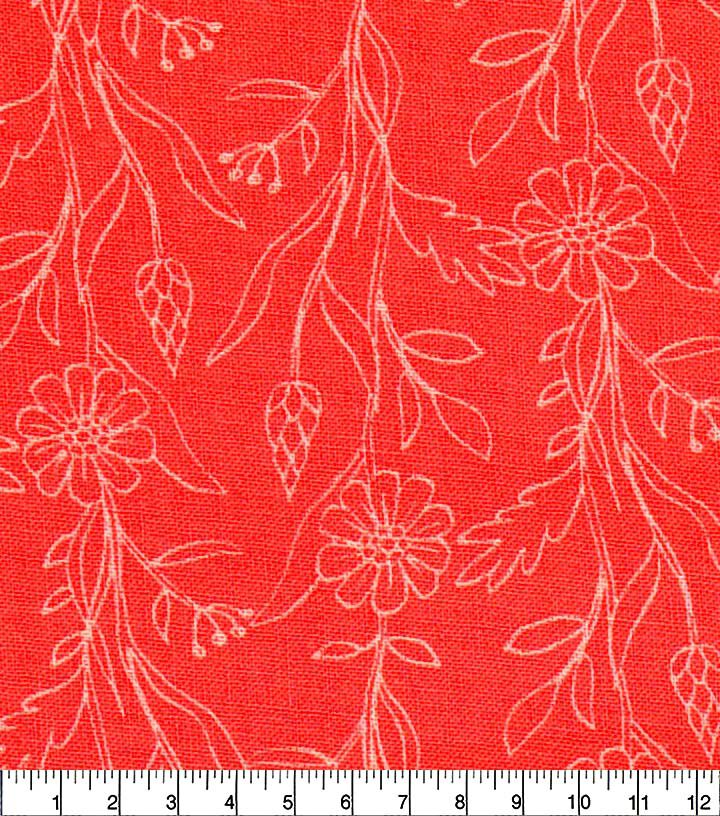 18 x 21 Vines on Red Quilt Cotton Fabric Quarter by Keepsake Calico - Image 3