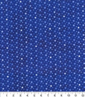 Fabric Traditions Ombre Stars on Blue Patriotic Glitter Cotton Fabric - Image 2