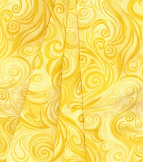 Yellow Bold Swirls Cotton Fabric by Keepsake Calico - Image 3
