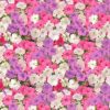 Fabric Traditions Pink   White Petunias Premium Cotton Fabric