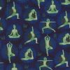 Fabric Traditions Dark Blue Namaste Novelty Cotton Fabric
