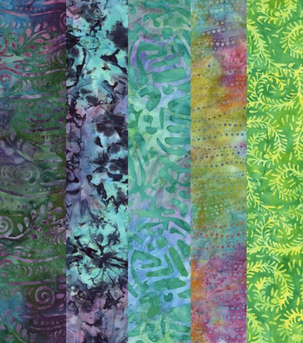 Indonesian Batik Two 5 Pc Cotton Fabric Quarter Bundle - Image 2