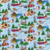 Fabric TraditionsAnimal Campers On Blue Novelty Cotton Fabric